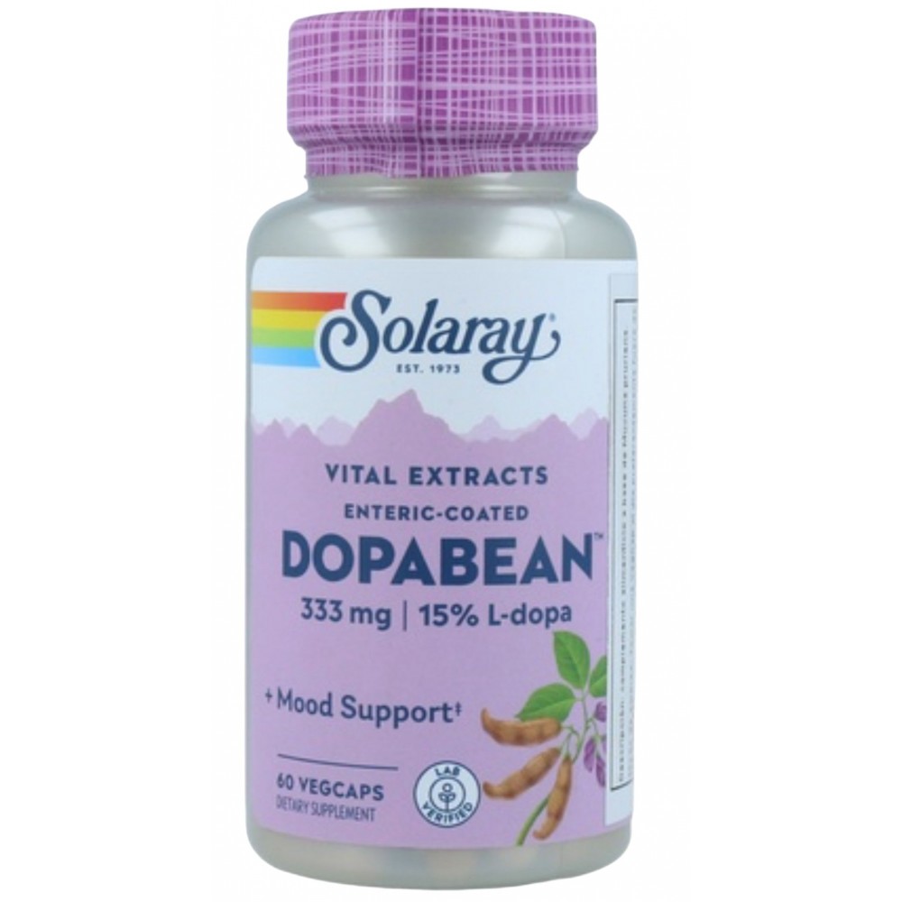 DopaBean Mucuna Pruriens en 60 cápsulas vegetarianas de Solaray SOLARAY  Estados emocionales, ansiedad, estrés, depresión, re...