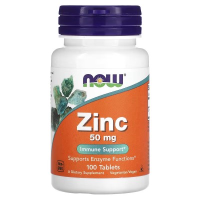 Zinc 50mg, 100 y 250 Comprimidos de Now Foods NOW Foods  Sistema inmunitario salud.bio