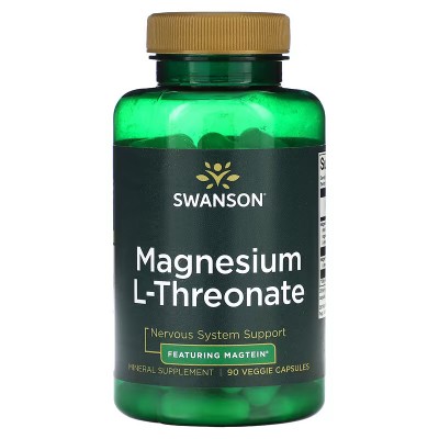 L-Treonato de magnesio 90 cápsulas vegetales de Swanson Swanson SWV-02700 Suplementos Minerales  salud.bio