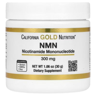 NMN en polvo, 300 mg, 30 g (1,06 oz) de California Gold Nutrition California Gold Nutrition CGN-02169 Antioxidantes salud.bio