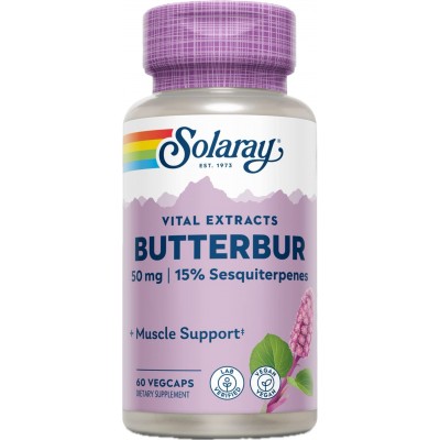 Butterbur (Petasita) 60 VegCaps. Sin alcaloides. Apto para veganos de Solaray SOLARAY SM-11664 Sistema inmunitario salud.bio