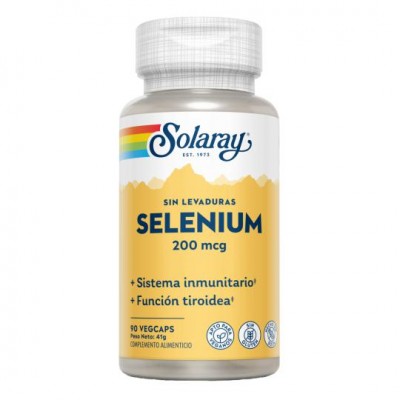 SELENIUM (Selenio sin levaduras) 200mcg 90 cápsulas vegetales de Solaray SOLARAY SOL-04678 Antioxidantes salud.bio