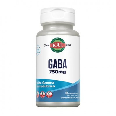Small GABA 750mg 30 comprimidos de KAL KAL KAL-90647 Estados emocionales, ansiedad, estrés, depresión, relax salud.bio